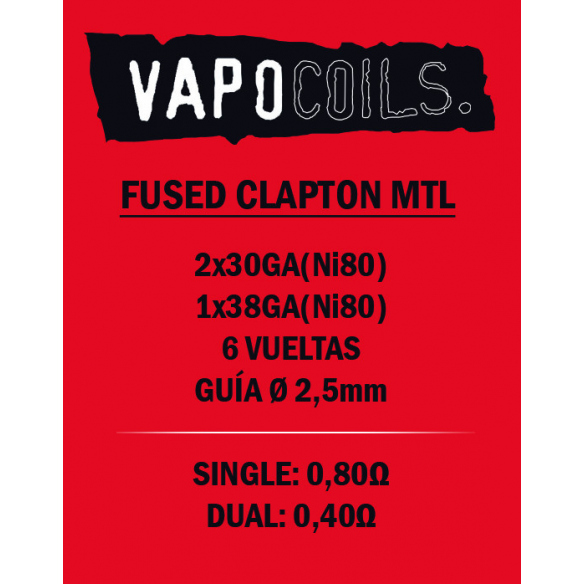 Fused Clapton MTL Vapocoils